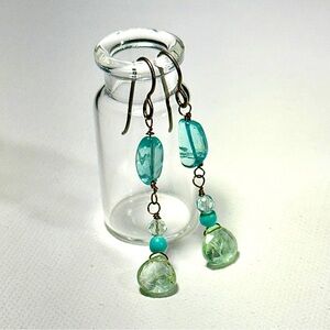 Handmade Earrings, natural fluorite